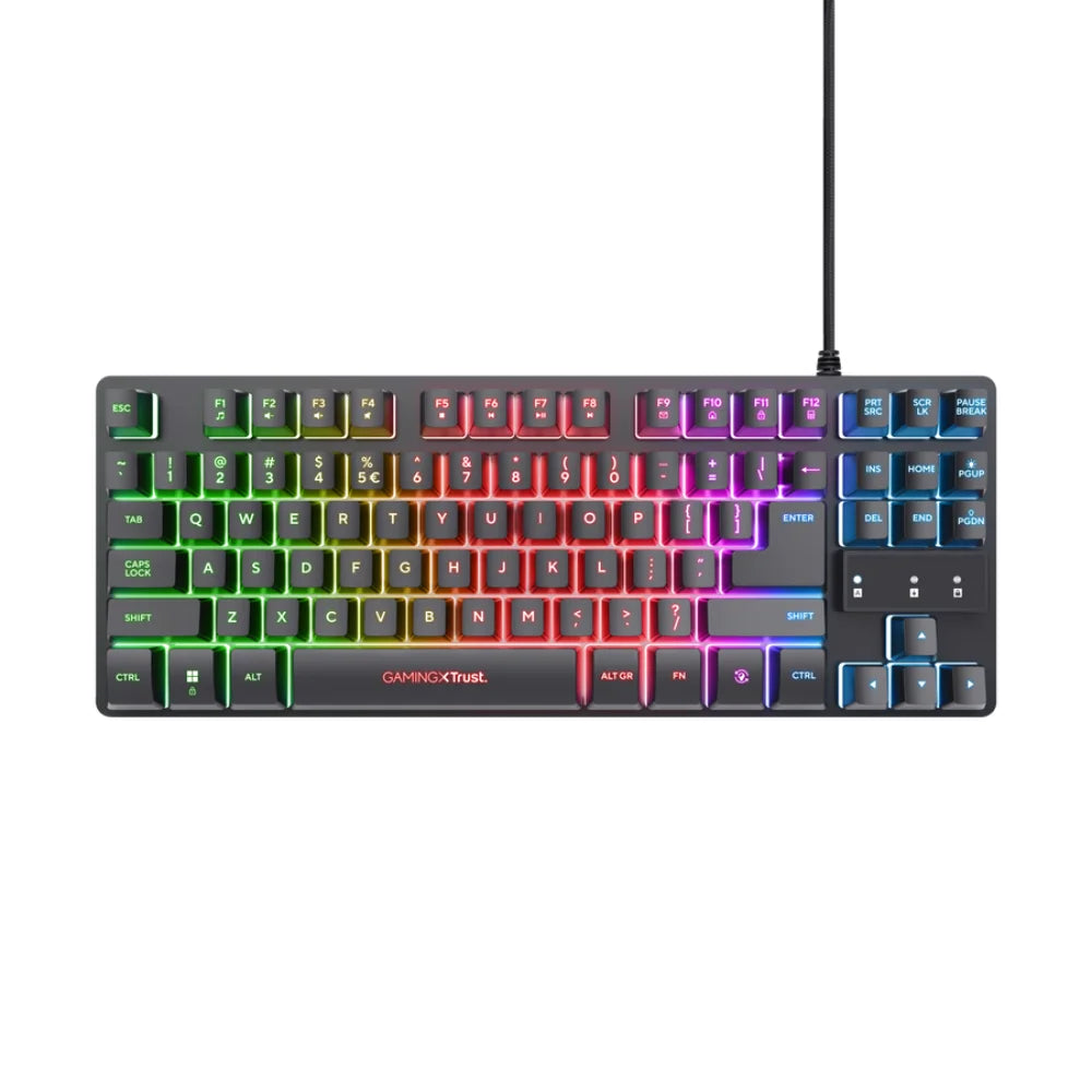 TECLADO GAMING TRUST GXT 833 THADO - TKL | Retroiluminado LED | USB | Compacto