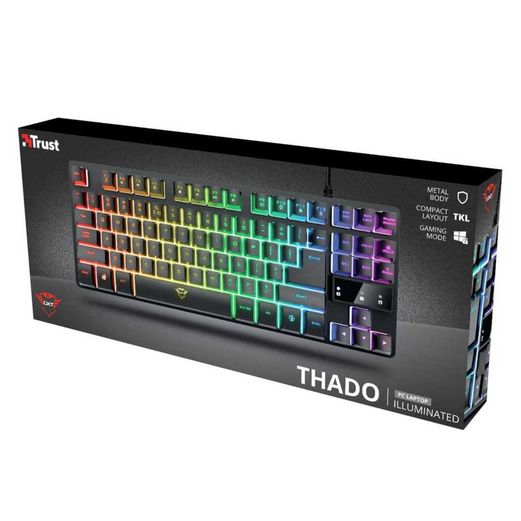 Teclado Gaming Trust GXT 833 Thado | TKL Retroiluminado LED USB Compacto