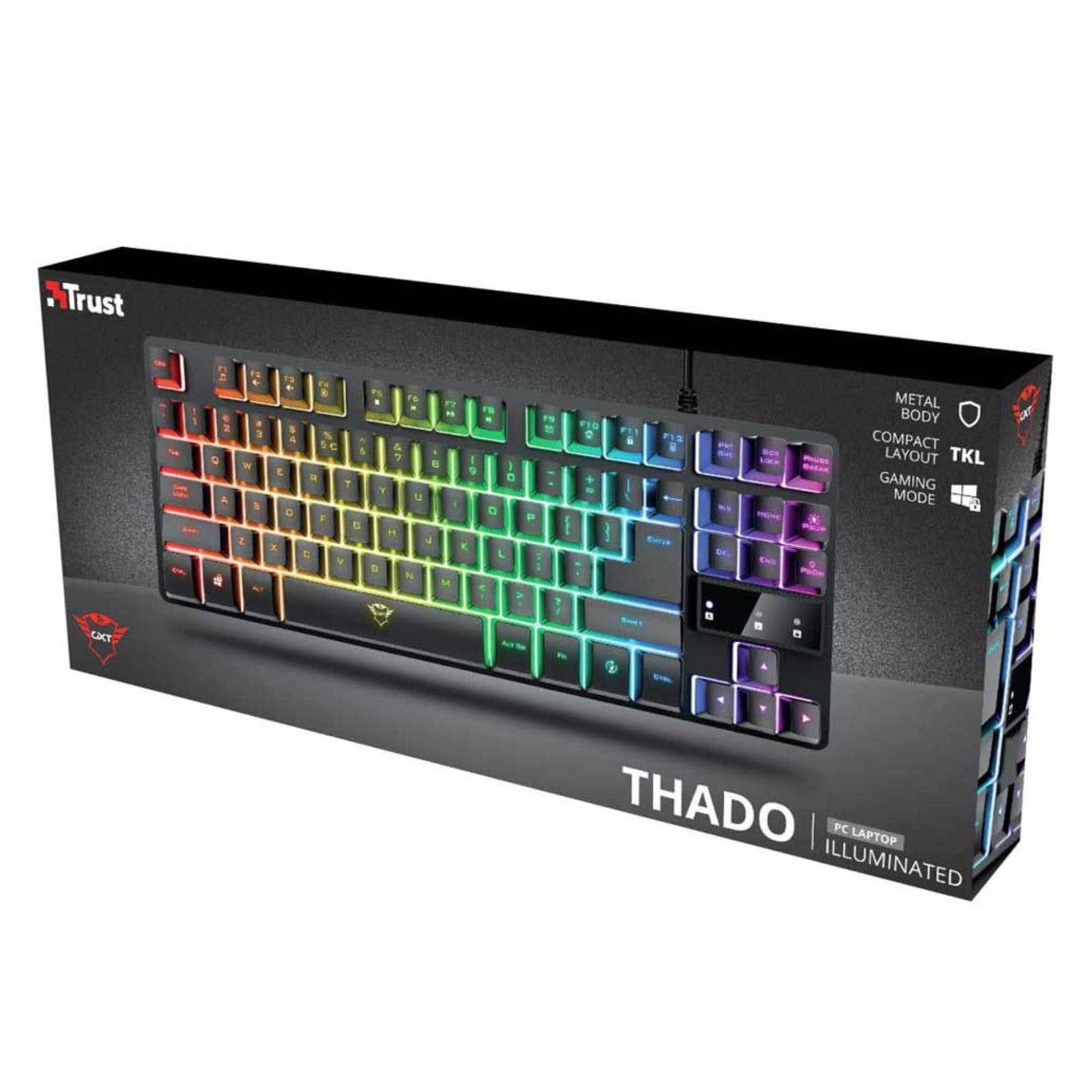 TECLADO GAMING TRUST GXT 833 THADO - TKL | Retroiluminado LED | USB | Compacto