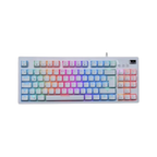TECLADO QUASAR VG-K387 – Blanco/Negro | RGB Multicolor | Diseño Gamer Compacto