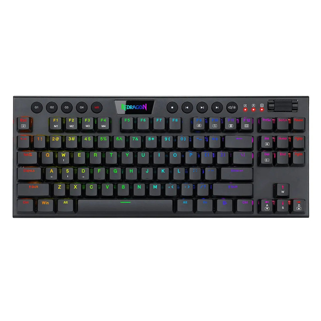 TECLADO REDRAGON HORUS TKL K621 – Inalámbrico | Tri-Modo | RGB Low Profile | Diseño Compacto 80%