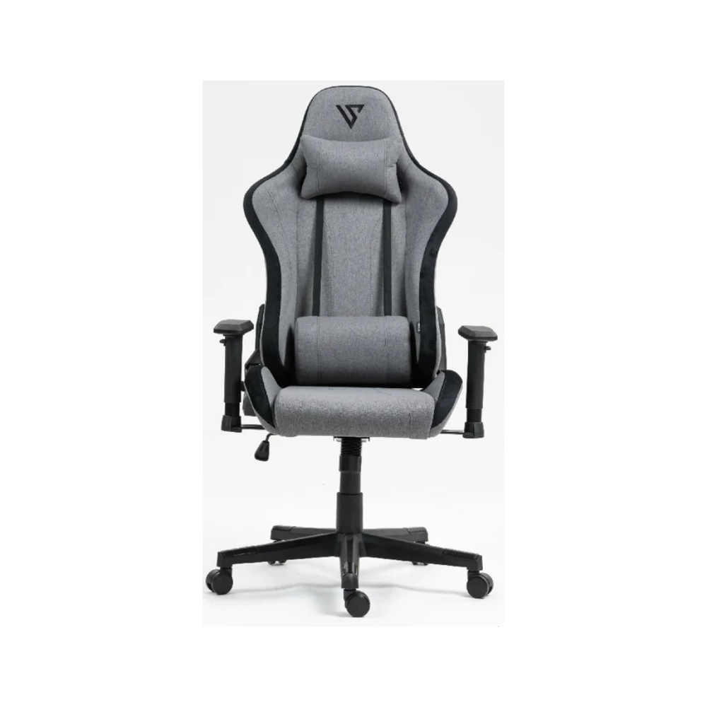 Silla Gamer Versus V10 – Negra/Gris (Tela) | Ergonómica | Reclinable