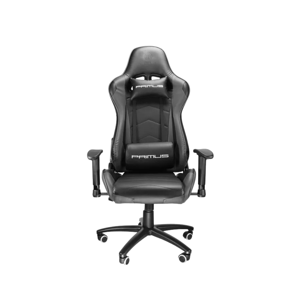 Silla Gamer Primus Thronos 100T – Negra/Negra | Ergonómica | Reclinable