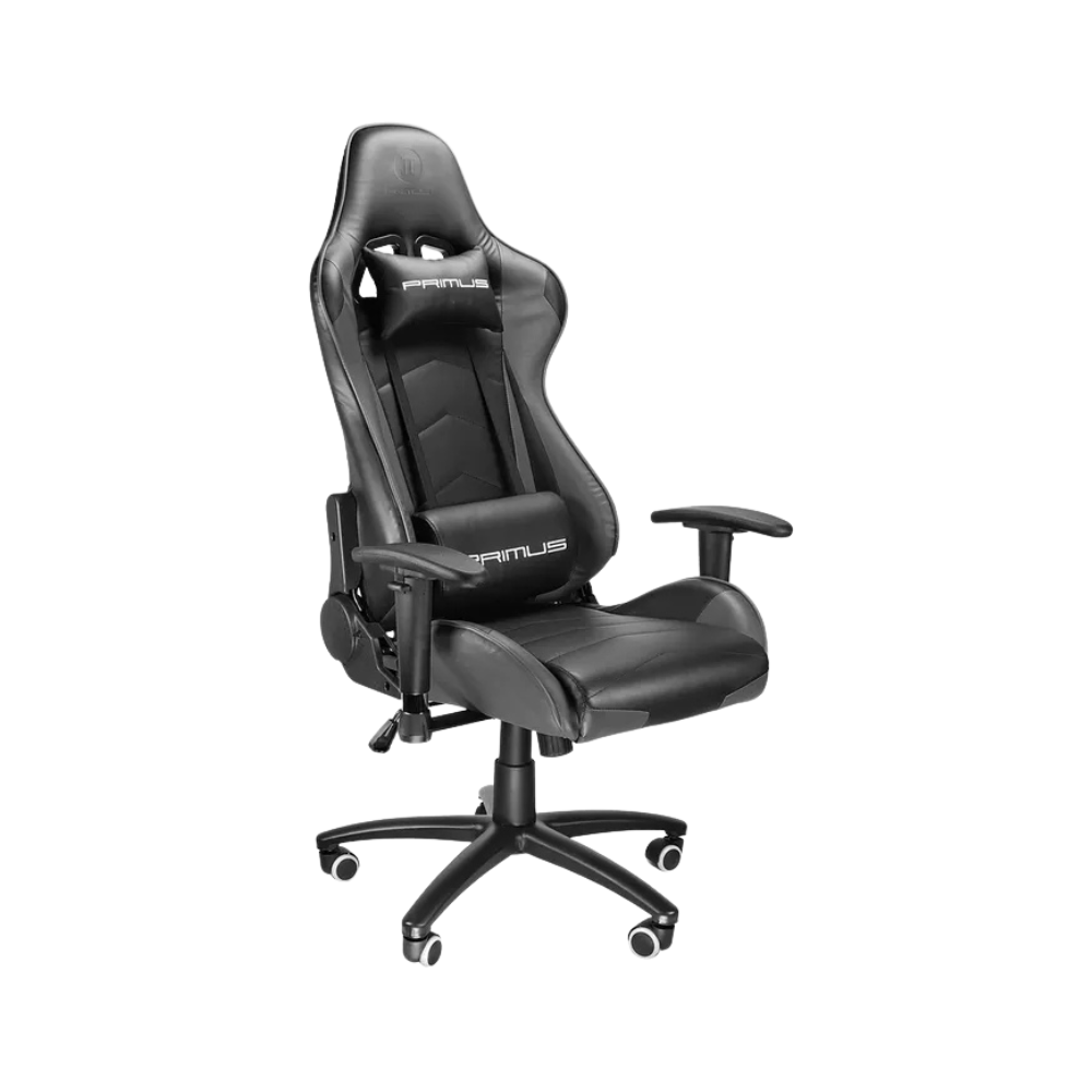 Silla Gamer Primus Thronos 100T – Negra/Negra | Ergonómica | Reclinable
