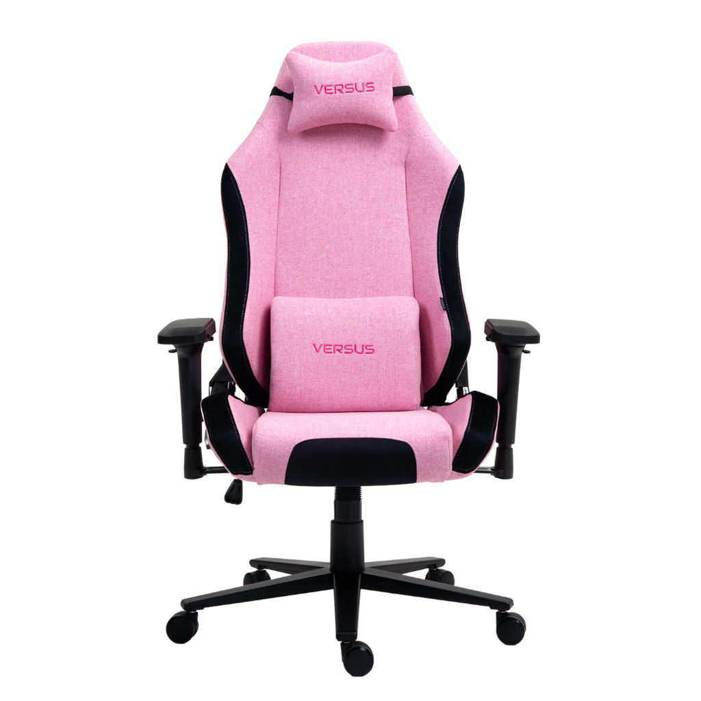 SILLA GAMER VERSUS V40 ROSA TELA – Acabado en Tela | Reclinable | Diseño Racing Ergonómico
