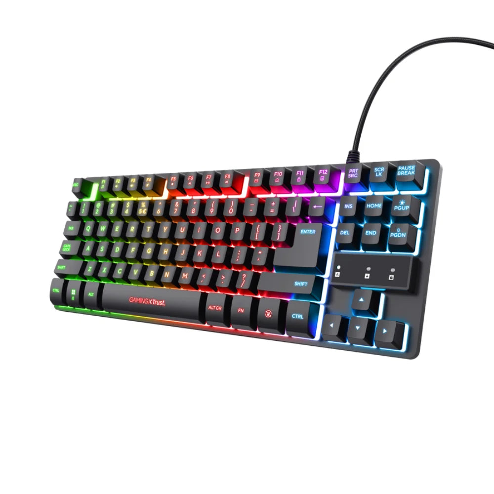 Teclado Gaming Trust GXT 833 Thado | TKL Retroiluminado LED USB Compacto
