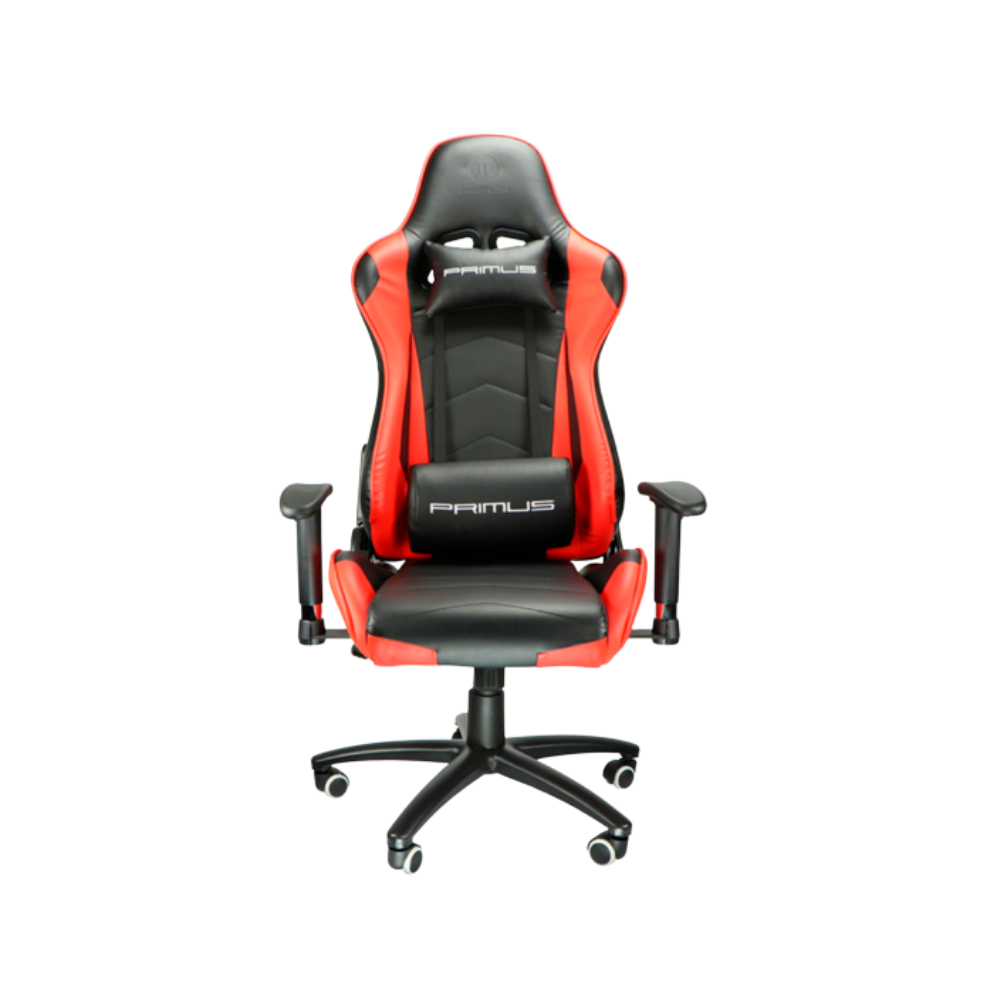 Silla Gamer Primus Thronos 100T – Negra/Roja | Ergonómica | Reclinable