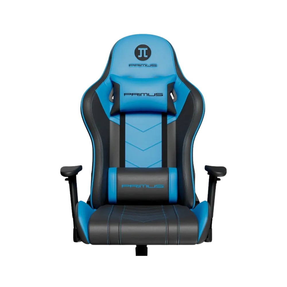 Silla Gamer Primus Thronos 100T – Negra/Azul | Ergonómica | Reclinable
