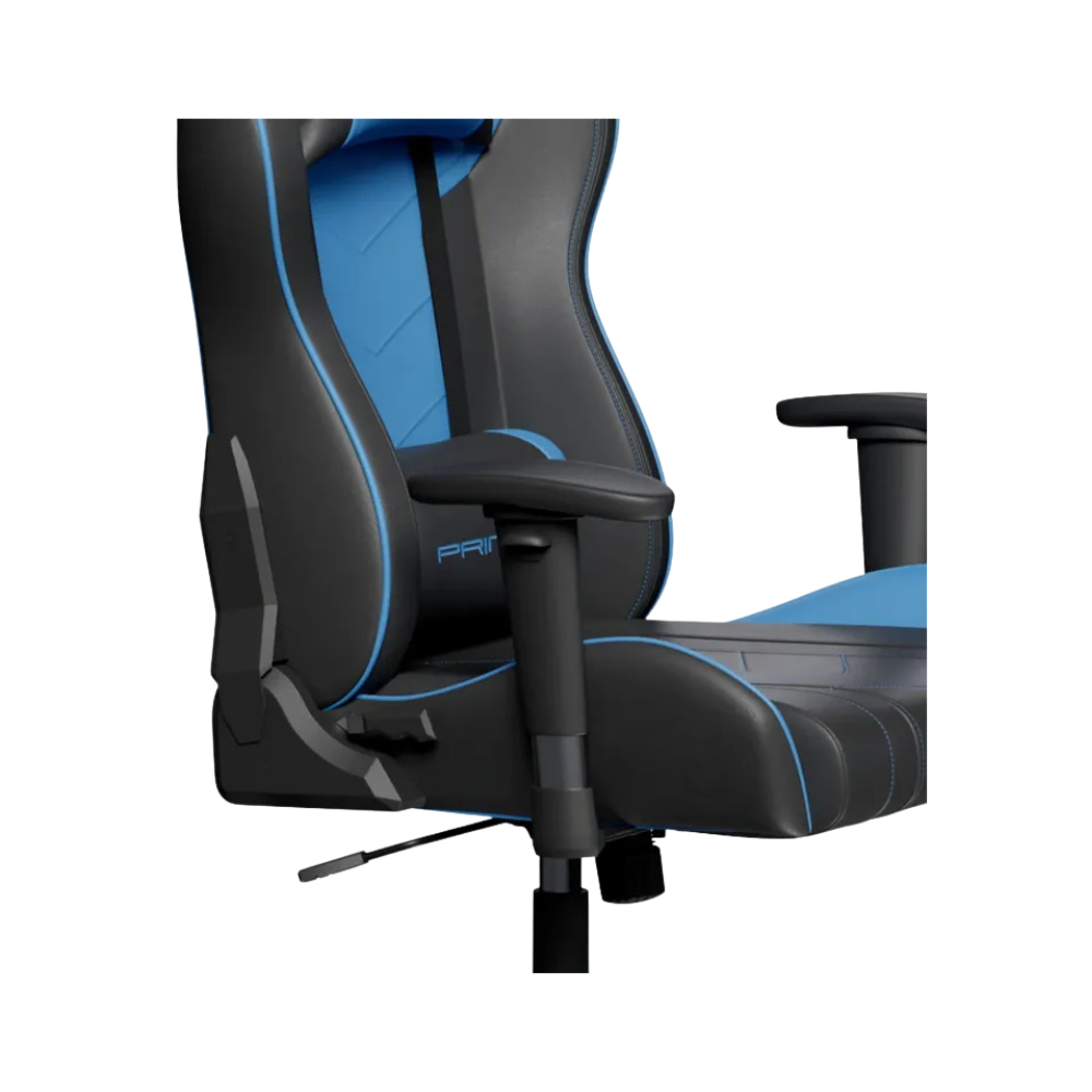 Silla Gamer Primus Thronos 100T – Negra/Azul | Ergonómica | Reclinable