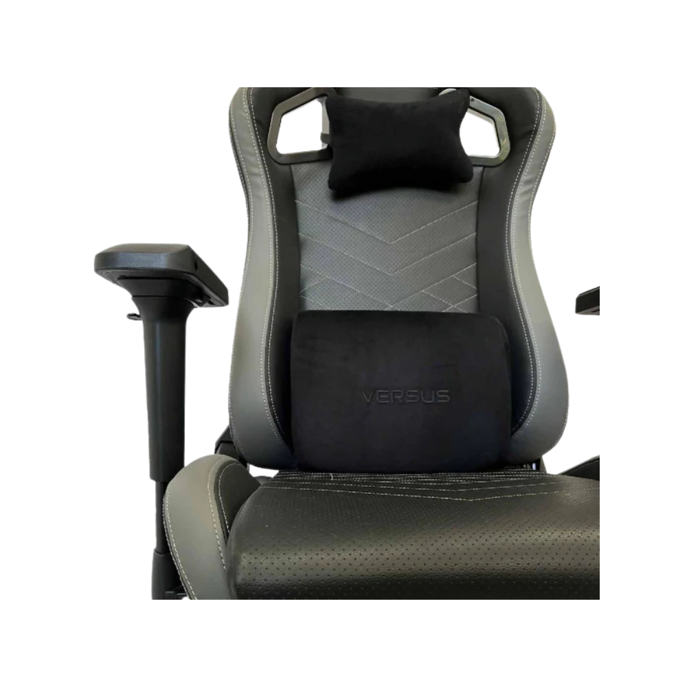 Silla Gamer Versus V10 – Negra/Gris (Tela) | Ergonómica | Reclinable