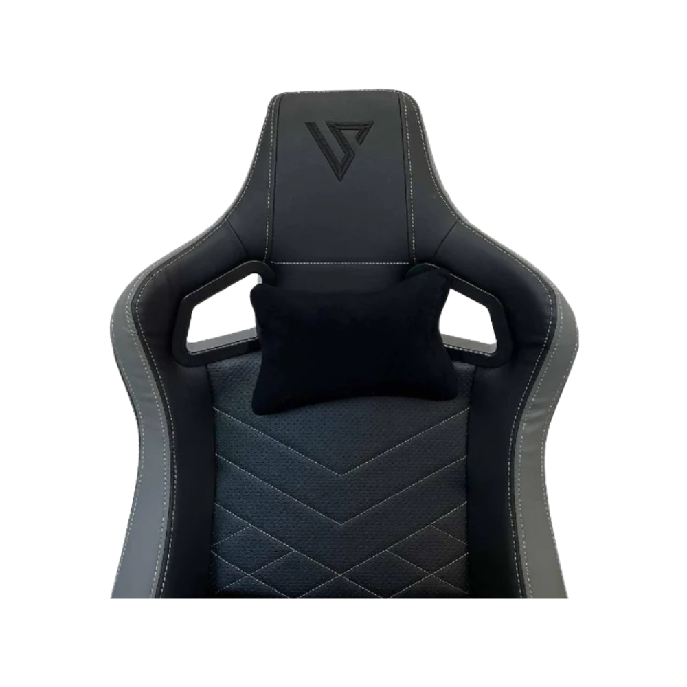 Silla Gamer Versus V10 – Negra/Gris (Tela) | Ergonómica | Reclinable