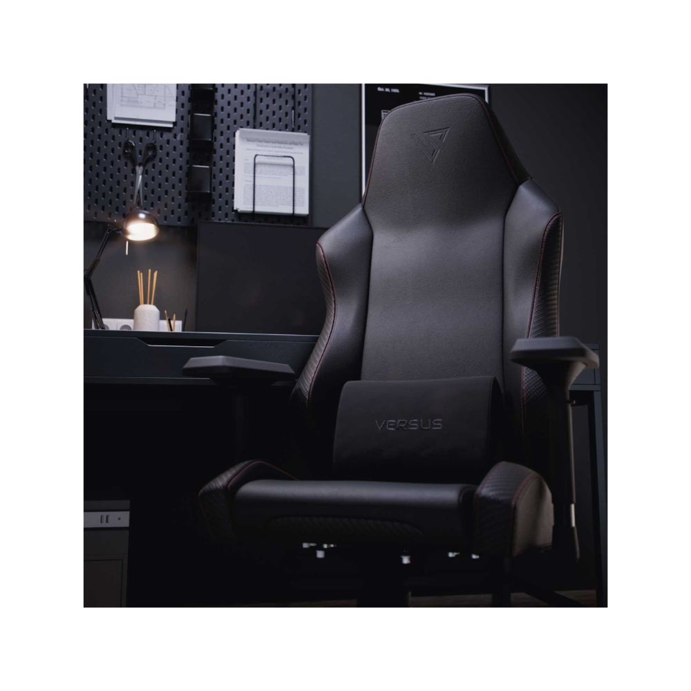 SILLA VERSUS V40 NEGRA/CARBON FIBER – Ergonómica | Reclinable 180° | Reposabrazos 4D