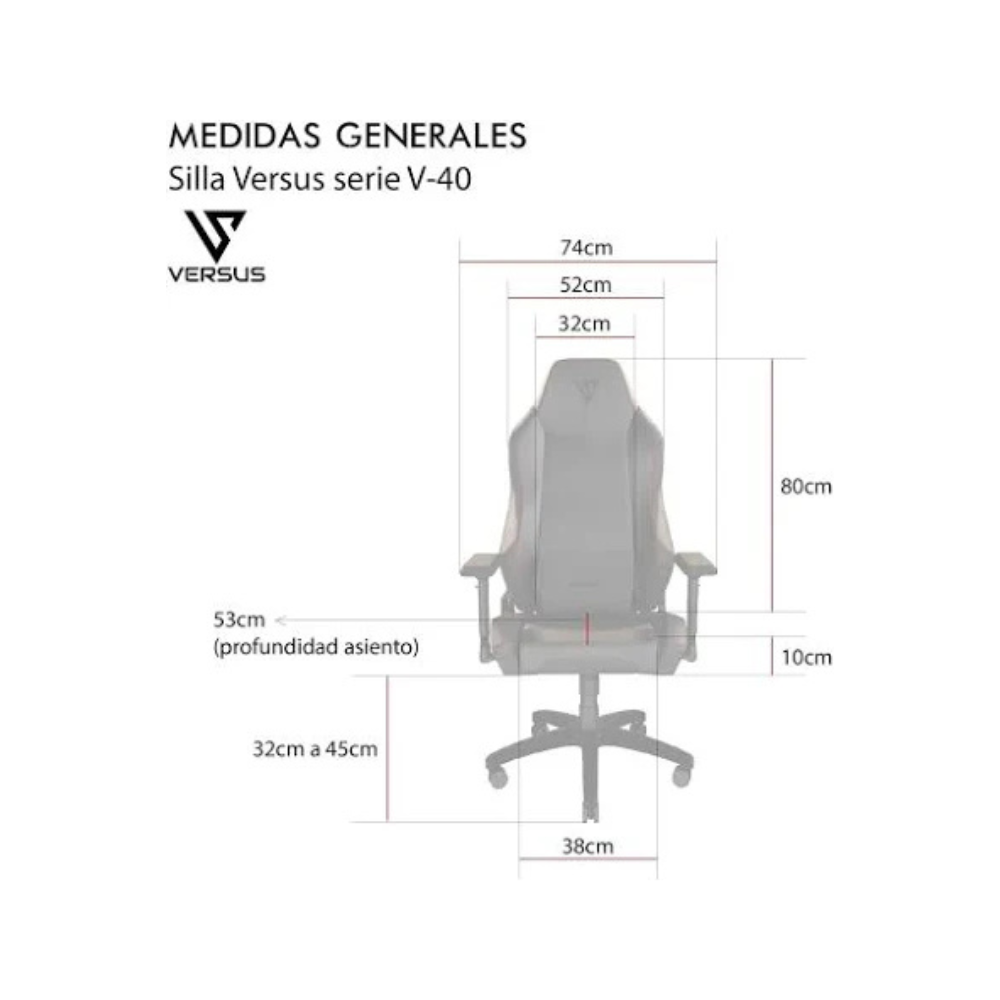 Silla Gamer Versus V40 – Tela Gris/Terciopelo | Ergonómica | Premium Comfort