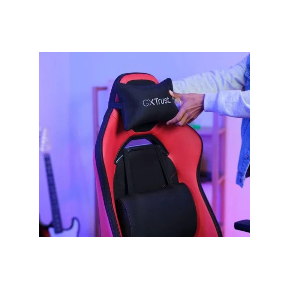 Silla Gamer Trust Ruya | Ergonómica | Reclinable | Negro/Rojo