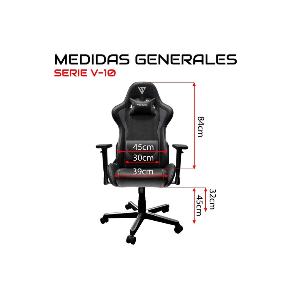 Silla Gamer Versus V10 | Ergonómica | Negro/Rojo