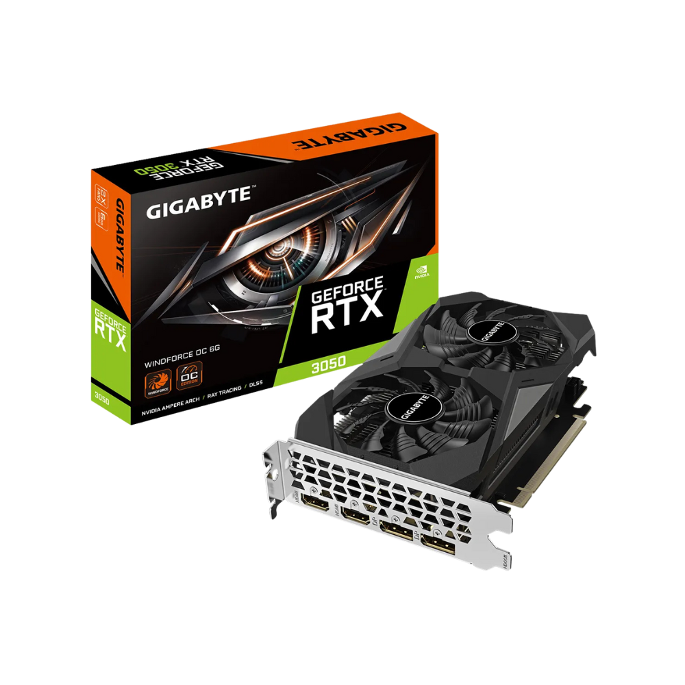 Gigabyte RTX 3050 WINDFORCE OC – 8GB GDDR6 | PCIe 4.0 | DLSS & Ray Tracing
