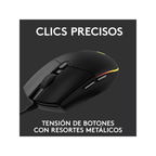 Mouse Gamer Logitech G203 Lightsync RGB Negro | 8000 DPI | Iluminación RGB