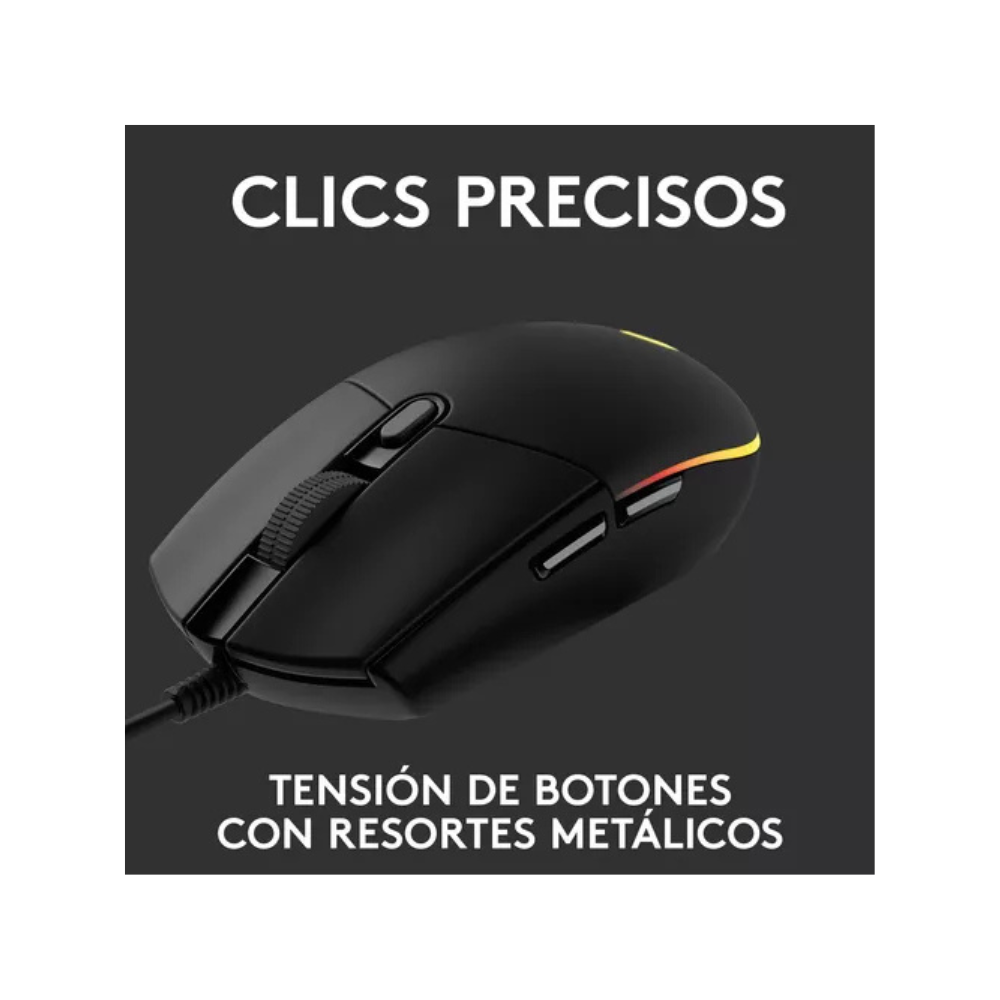 Mouse Gamer Logitech G203 Lightsync RGB Negro | 8000 DPI | Iluminación RGB