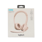 Logitech H390 – Auriculares USB Rosa | Micrófono Noise-Cancelling