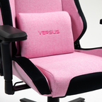 SILLA GAMER VERSUS V40 ROSA TELA – Acabado en Tela | Reclinable | Diseño Racing Ergonómico