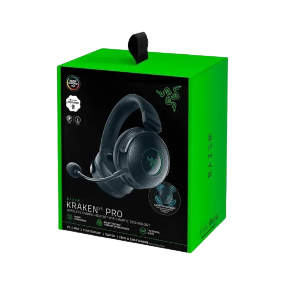 Razer Kraken V3 Pro Wireless – Auriculares Gaming Hypersense | 50 mm | THX Spatial 7.1
