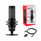 MICRÓFONO HyperX QuadCast S RGB – USB | Iluminación RGB | Antivibración Integrada