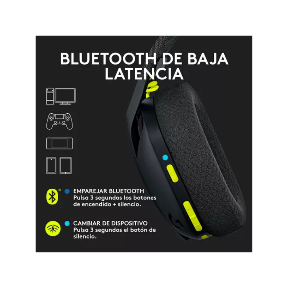Logitech G435 – Auriculares Inalámbricos LIGHTSPEED | 40 mm | Bluetooth 18 h