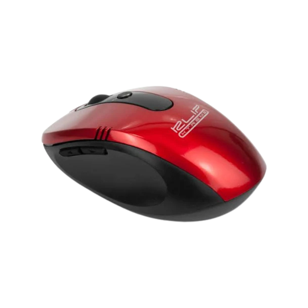 Mouse KlipXtreme KMW-330RD Inalámbrico Óptico 6 Botones Rojo de Uso Diario