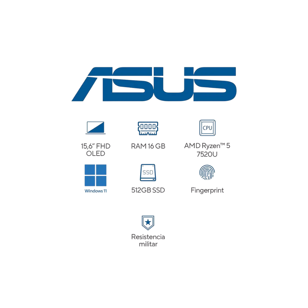 ASUS Vivobook Go 15 E1504F – Ryzen 5 7520U | 16GB RAM | 512GB SSD | 15.6"