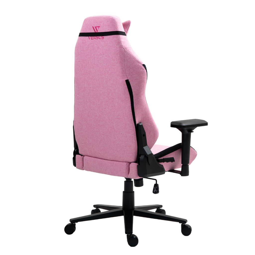 SILLA GAMER VERSUS V40 ROSA TELA – Acabado en Tela | Reclinable | Diseño Racing Ergonómico