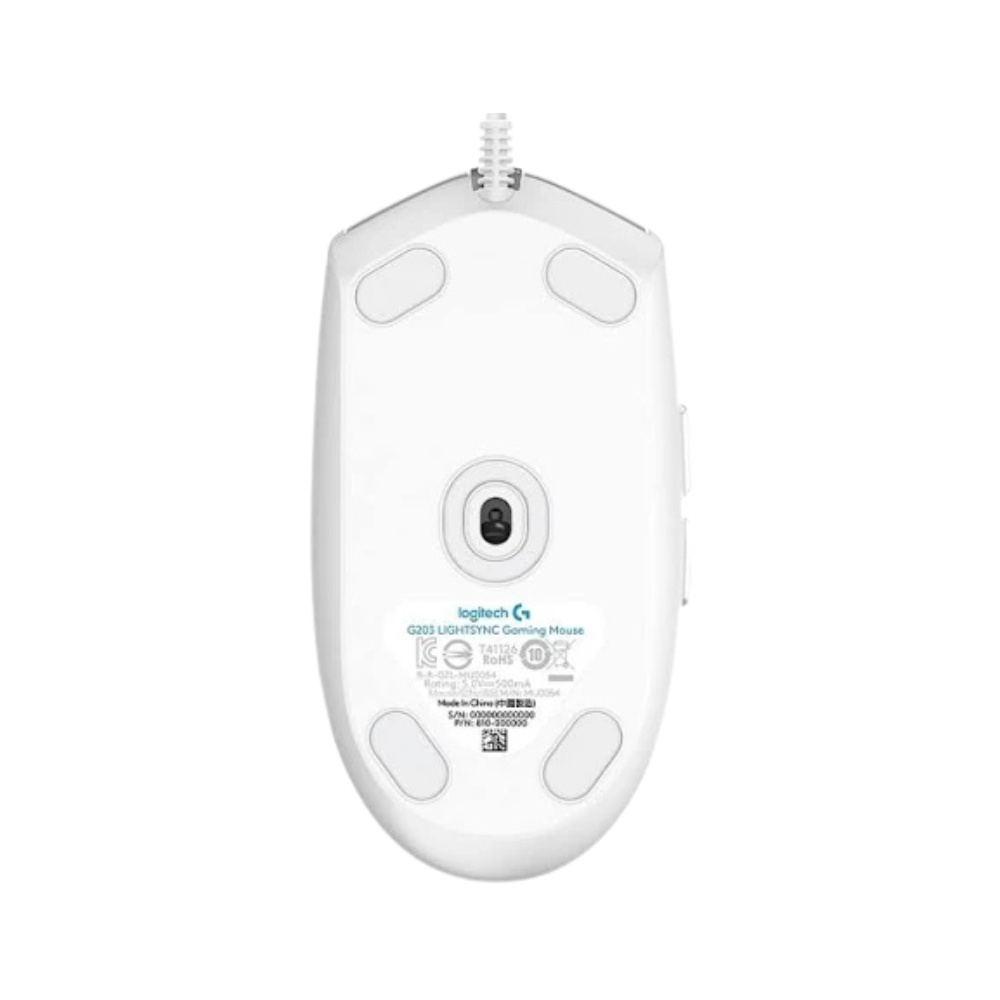 Mouse Gamer Logitech G203 Lightsync RGB Blanco | 8000 DPI | 6 Botones Programables
