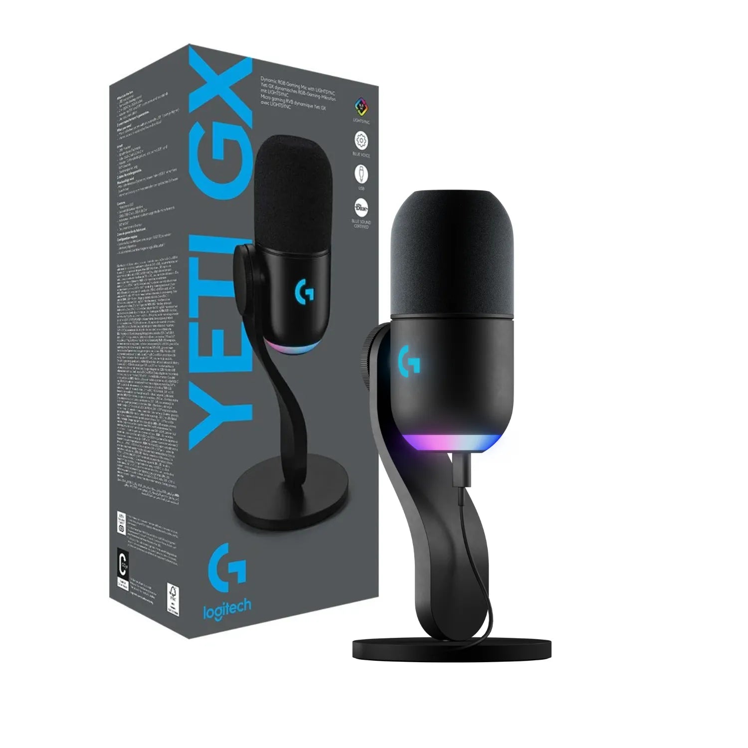 MICRÓFONO LOGITECH YETI GX – USB | RGB LIGHTSYNC | Calidad Broadcast