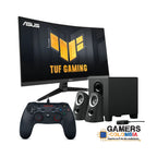 COMBO ZONA VAR – Monitor QHD Curvo 180Hz | Audio 2.1 Potente | Control Redragon Saturn