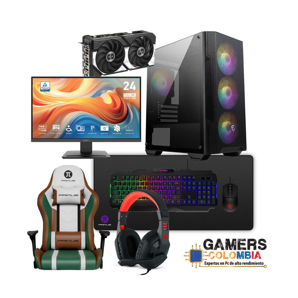 COMBO SETUP CAMPEÓN – Ryzen 7 8700F | NVIDIA GeForce RTX 5060 8GB | Monitor Incluido
