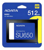 SSD ADATA SU650 512GB – SATA III | Lectura hasta 520 MB/s | Tecnología 3D NAND