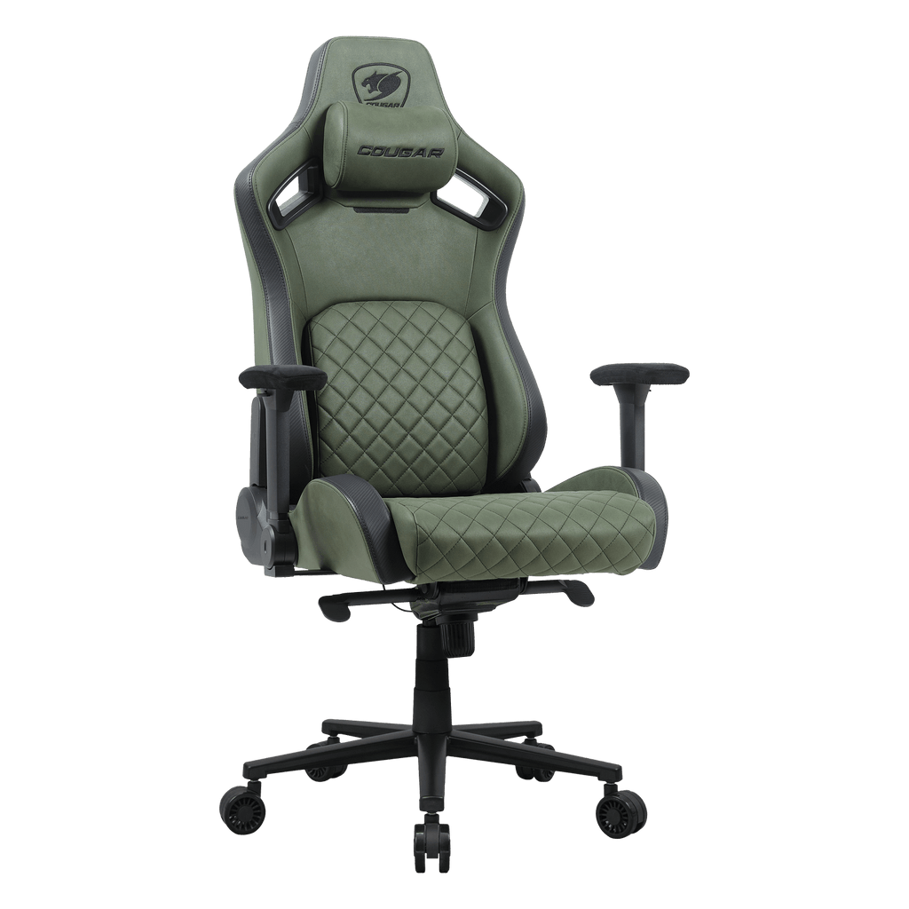 SILLA COUGAR DEFENSOR S ARMY GREEN F – Ergonómica | Reclinable 155° | Diseño Premium