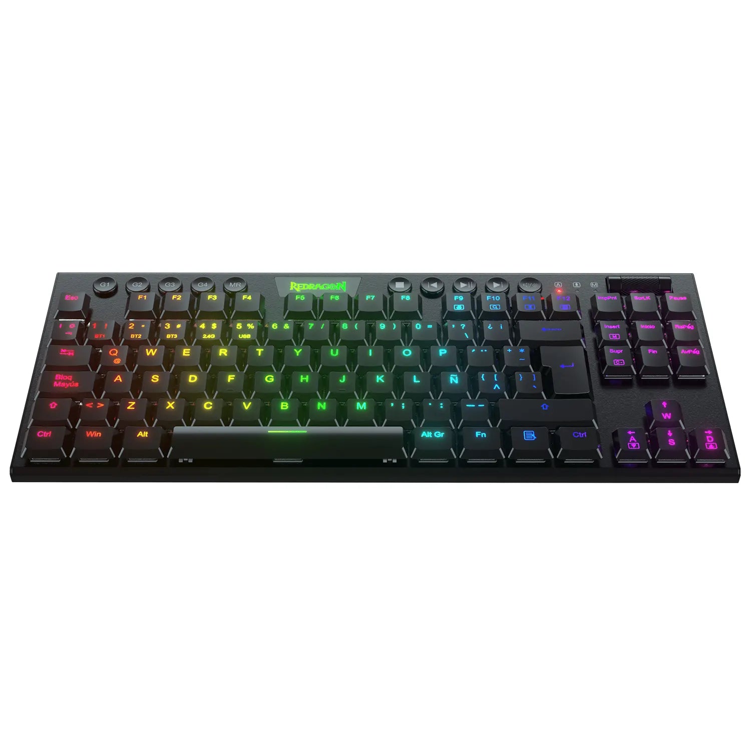 TECLADO REDRAGON HORUS TKL K621 – Inalámbrico | Tri-Modo | RGB Low Profile | Diseño Compacto 80%