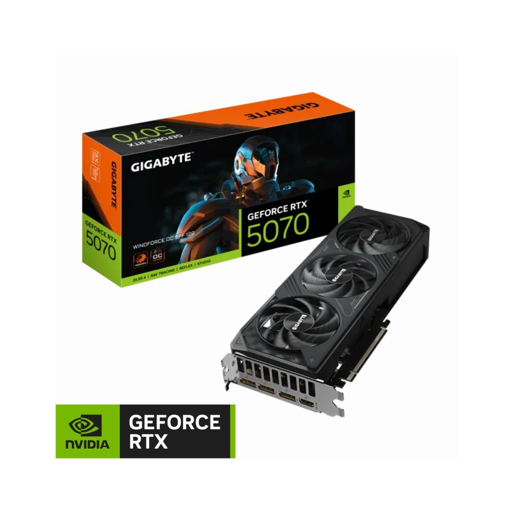 TARJETA DE VIDEO GIGABYTE GeForce RTX 5070 WINDFORCE OC | 12GB GDDR7 | Triple Fan