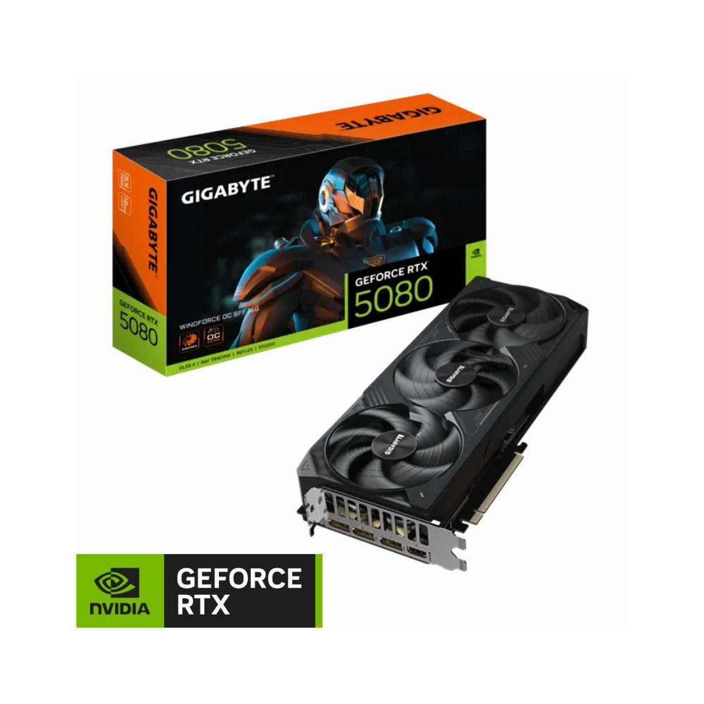 TARJETA DE VIDEO GIGABYTE GeForce RTX 5080 WINDFORCE OC | 16GB GDDR7 | Triple Fan