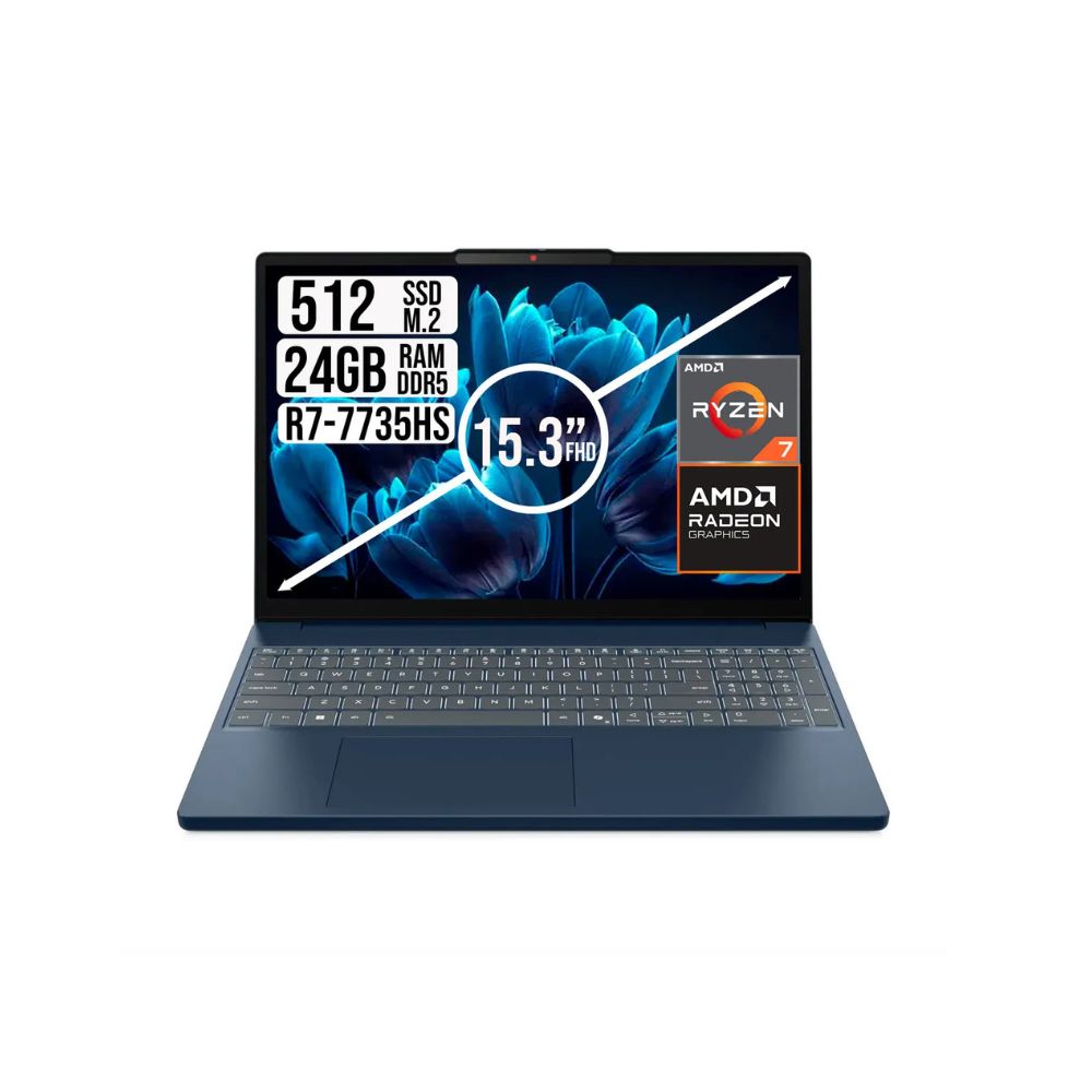 LENOVO Slim 3 15ARP10 – Gráficos AMD | Ryzen 7 7735HS | 24GB RAM | 512GB SSD