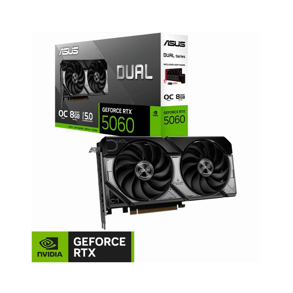 TARJETA DE VIDEO ASUS GeForce RTX 5060 DUAL OC | 8GB GDDR7 | Dual Fan