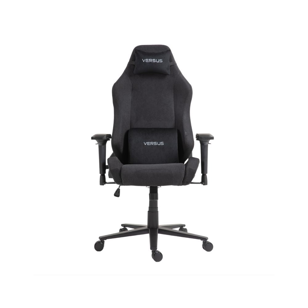 SILLA VERSUS V40 NEGRA TELA – Ergonómica | Reclinable 180° | Reposabrazos 4D