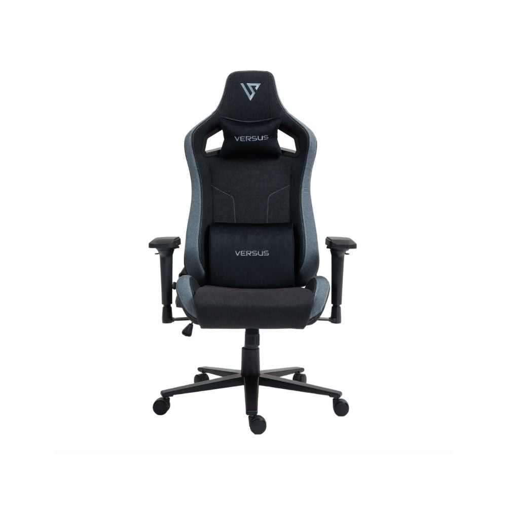 SILLA VERSUS V30 NEGRA/GRIS TELA – Ergonómica | Reclinable 180° | Reposabrazos 4D