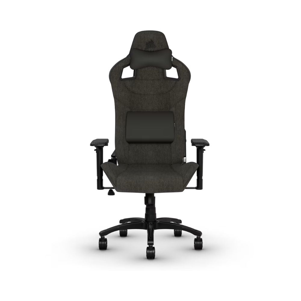 SILLA GAMER CORSAIR T3 RUSH GRIS/CARBÓN – Ergonomía premium | Tela transpirable | Inspiración automovilística