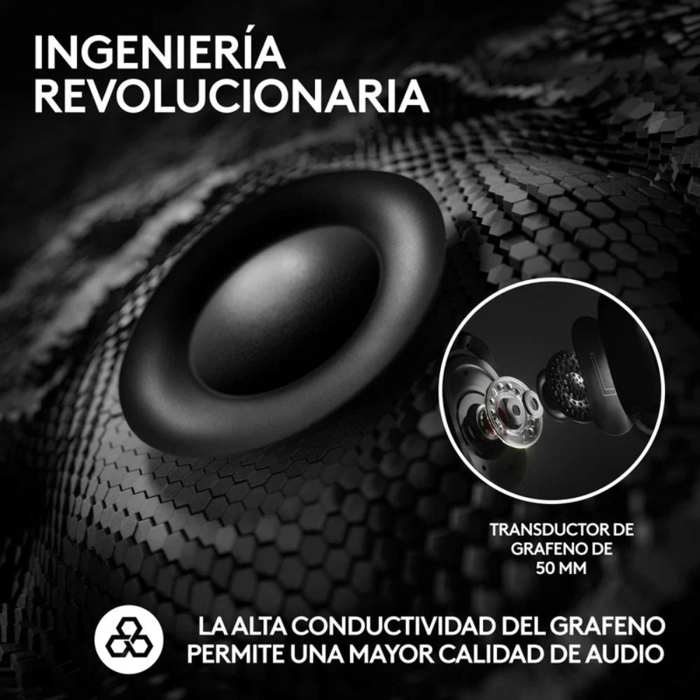 DIADEMA Logitech G Pro X 2 LIGHTSPEED NEGRA | Inalámbrica LIGHTSPEED | Audio 7.1 | Drivers de Grafeno