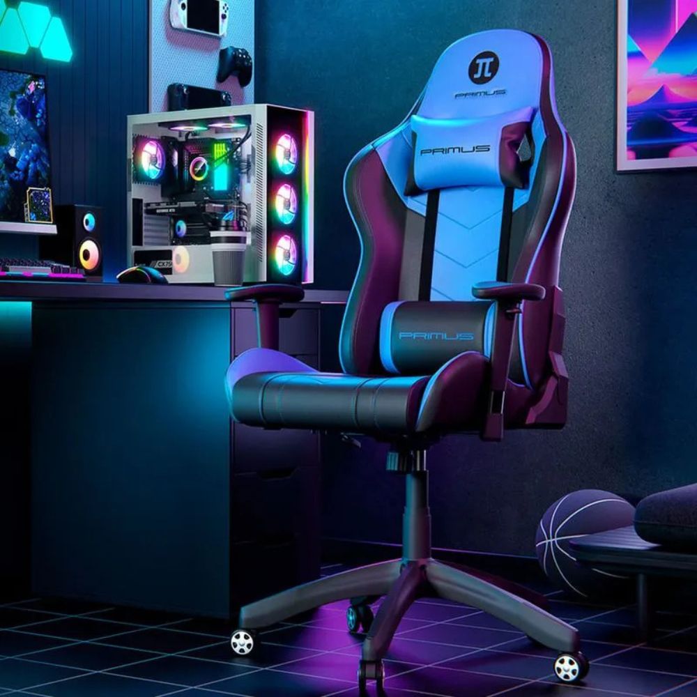 SILLA PRIMUS PCH-103BB AZUL – Ergonómica | Reclinable 135° | Diseño Racing
