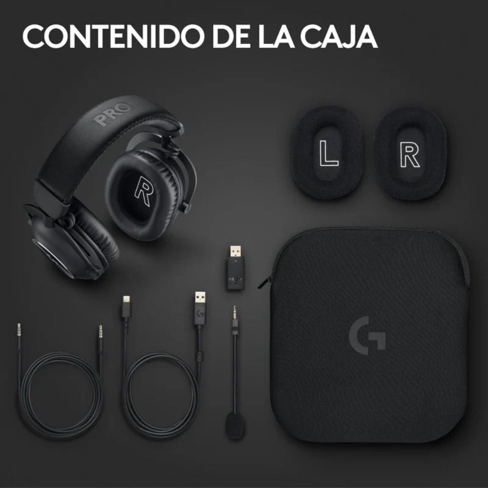 DIADEMA Logitech G Pro X 2 LIGHTSPEED NEGRA | Inalámbrica LIGHTSPEED | Audio 7.1 | Drivers de Grafeno