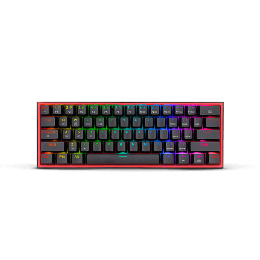 TECLADO REDRAGON FIZZ PRO K616 - MECÁNICO | 60% | RGB | HOT-SWAP | TRI-MODE (USB-C, BLUETOOTH Y 2.4 GHZ)