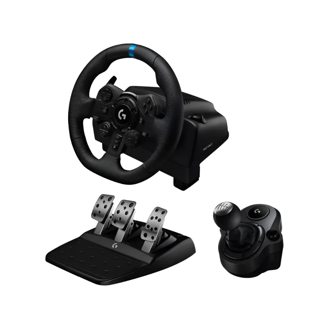 VOLANTE LOGITECH G923 + PEDALES + PALANCA – TRUEFORCE | Compatible con PS5, PS4 y PC | Simulación de Conducción Premium