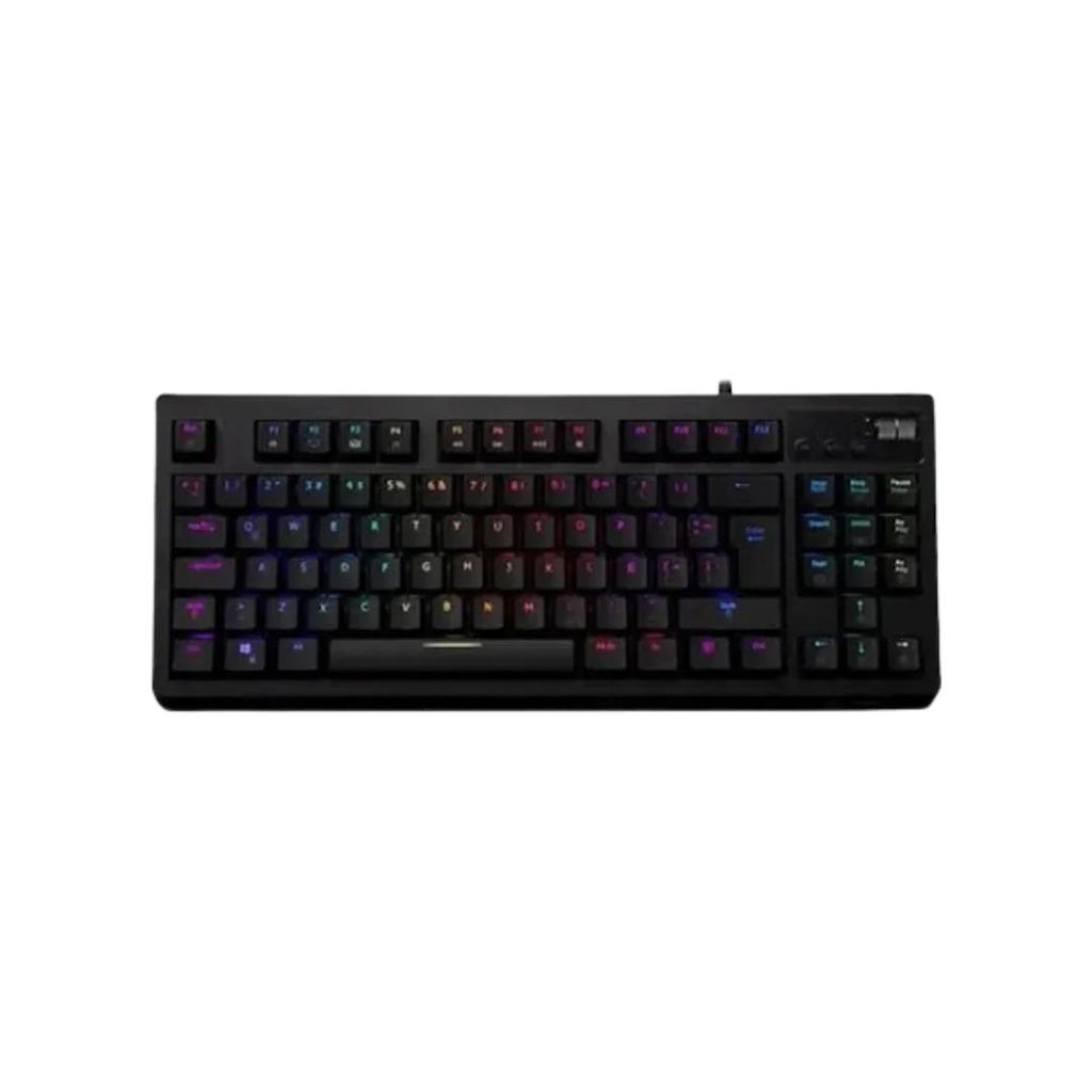 TECLADO QUASAR VG-K387 – Blanco/Negro | RGB Multicolor | Diseño Gamer Compacto